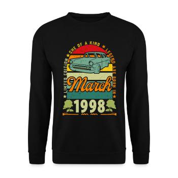 March 1998, March 1998, March 1998. - Unisex Sweatshirt - black - Front - Alina (178cm) & Michal (187cm)