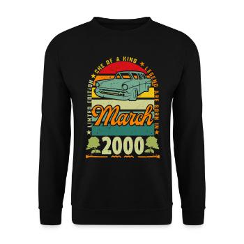 March 2000, March 2000, March 2000. - Unisex Sweatshirt - black - Front - Alina (178cm) & Michal (187cm)