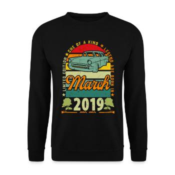 Geburtstag März 2019, März 2019, März 2019. - Unisex Pullover - Schwarz - Vorne - Alina (178cm) & Michal (187cm)