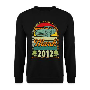 anniversaire mars 2012, Mars 2012, March 2012. - Sweat-shirt Unisexe - noir - Devant - Alina (178cm) & Michal (187cm)