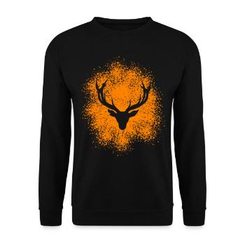 Majestic Deer Head – For Hunters, Nature Lovers - Unisex Sweatshirt - black - Front - Alina (178cm) & Michal (187cm)