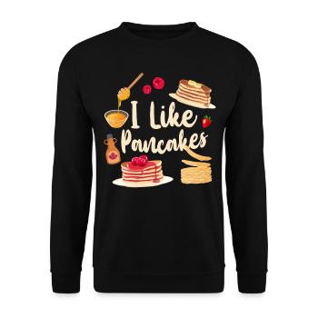 Amoureux des crêpes Les enfants J’aime les crêpes - Sweat-shirt Unisexe - noir - Devant - Alina (178cm) & Michal (187cm)