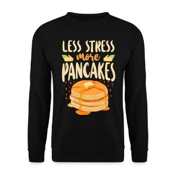 Pancake Lover Kids Less Stress - Unisex Pullover - Schwarz - Vorne - Alina (178cm) & Michal (187cm)