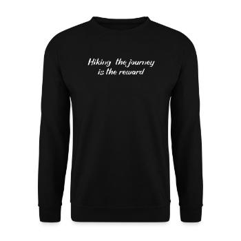 Wandern - Hiking: the journey is the reward - Unisex Sweatshirt - black - Front - Alina (178cm) & Michal (187cm)