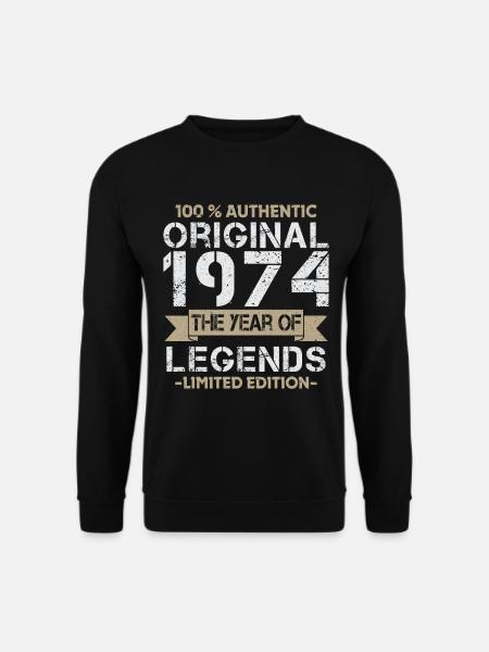 Legende 1974 Original Jahrgang Geburtstagsgeschenk - Unisex Pullover - Schwarz