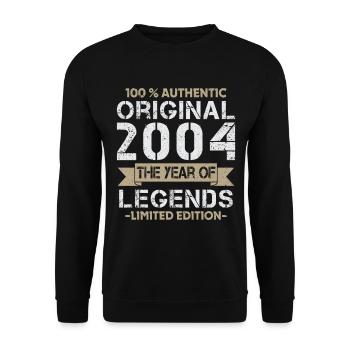Legende 2004 Original Jahrgang Geburtstagsgeschenk - Unisex Pullover - Schwarz - Vorne - Alina (178cm) & Michal (187cm)