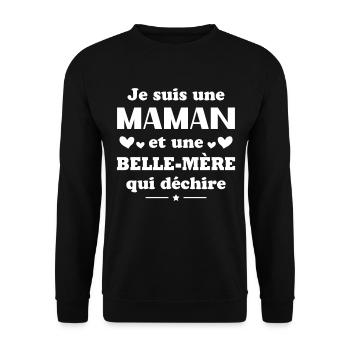 Femme Maman et une belle mère qui déchire - Sweat-shirt Unisexe - noir - Devant - Alina (178cm) & Michal (187cm)