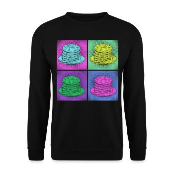 Pancake Lover Kids Retro Vintage - Unisex Pullover - Schwarz - Vorne - Alina (178cm) & Michal (187cm)