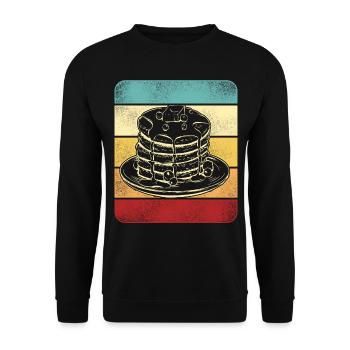 Pancake Lover Kids Retro Vintage - Unisex Pullover - Schwarz - Vorne - Alina (178cm) & Michal (187cm)