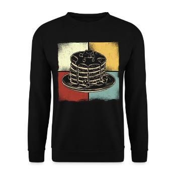 Pancake Lover Kids Retro Vintage - Unisex Pullover - Schwarz - Vorne - Alina (178cm) & Michal (187cm)