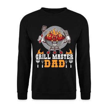 Grillmaster Papa BBQ Grill Griller Barbecue Fumoir - Sweat-shirt Unisexe - noir - Devant - Alina (178cm) & Michal (187cm)