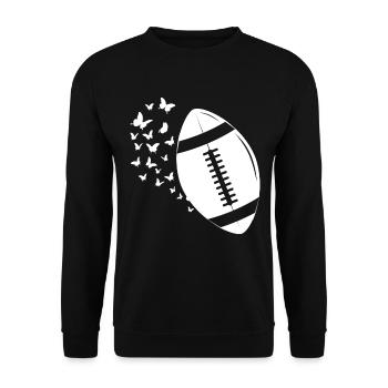 Football Américain Ballon Football Joueur Football Ba - Sweat-shirt Unisexe - noir - Devant - Alina (178cm) & Michal (187cm)