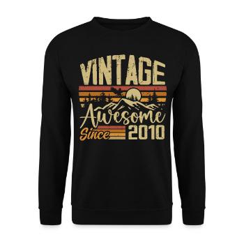 Vintage 2010 Rétro Cadeau D’anniversaire 2010 - Sweat-shirt Unisexe - noir - Devant - Alina (178cm) & Michal (187cm)