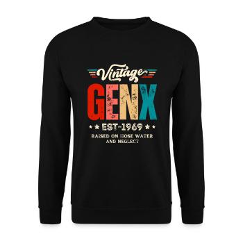 Gen X - Vintage Retro Style - Unisex Sweatshirt - black - Front - Alina (178cm) & Michal (187cm)