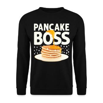 Pancake Lover Kids Pancake - Unisex Pullover - Schwarz - Vorne - Alina (178cm) & Michal (187cm)