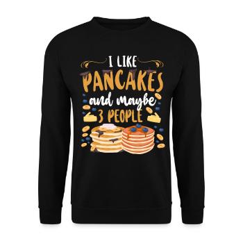 Amoureux des crêpes Les enfants J’aime les crêpes - Sweat-shirt Unisexe - noir - Devant - Alina (178cm) & Michal (187cm)