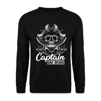 Captain Dad Beard Captain Boat Sailing Sailor - Unisex Sweatshirt - black - Front - Alina (178cm) & Michal (187cm)