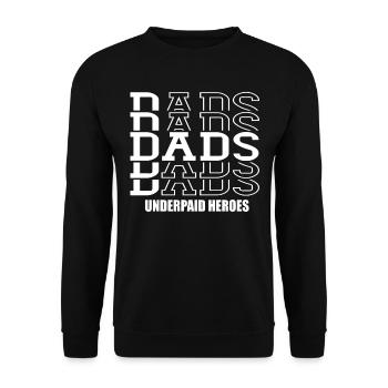 Les papas sous-payés des héros papa disent papa fête des pères - Sweat-shirt Unisexe - noir - Devant - Alina (178cm) & Michal (187cm)