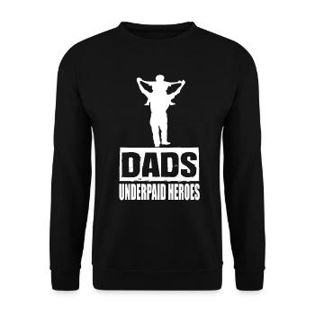 Les papas sous-payés des héros papa disent papa fête des pères - Sweat-shirt Unisexe - noir - Devant - Alina (178cm) & Michal (187cm)