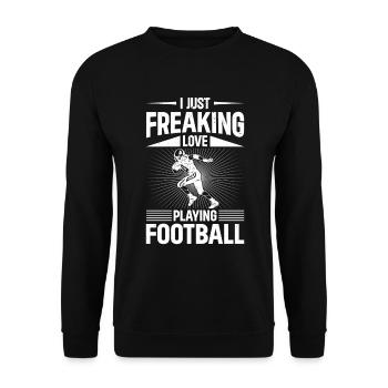 J’adore jouer au football américain - Sweat-shirt Unisexe - noir - Devant - Alina (178cm) & Michal (187cm)