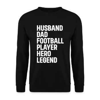 Football américain mari papa joueur de football héros - Sweat-shirt Unisexe - noir - Devant - Alina (178cm) & Michal (187cm)