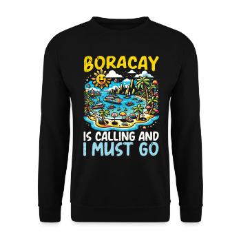 Vacances d’été à Boracay Philippines Plage de Boaracay - Sweat-shirt Unisexe - noir - Devant - Alina (178cm) & Michal (187cm)