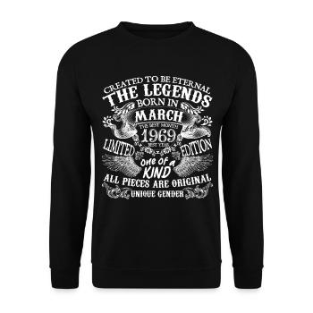 Mars 1969 anniversaire 1969 Mars meilleure année - Sweat-shirt Unisexe - noir - Devant - Alina (178cm) & Michal (187cm)