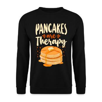 Pancake Lover Kids Pancakes Are - Unisex Sweatshirt - black - Front - Alina (178cm) & Michal (187cm)