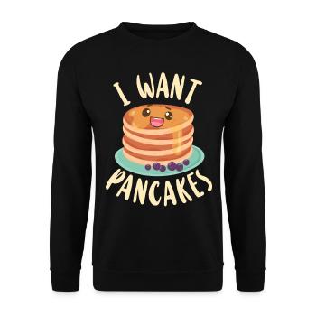 Amoureux des crêpes Les enfants je veux des crêpes - Sweat-shirt Unisexe - noir - Devant - Alina (178cm) & Michal (187cm)