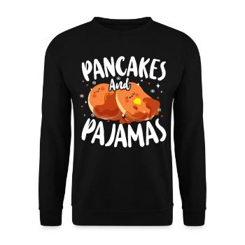 Pancake Lover Kids Pancakes & - Unisex Sweatshirt - black - Front - Alina (178cm) & Michal (187cm)