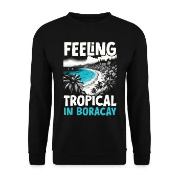 Boracay Philippines Vacances d’été Boaracay Beach - Sweat-shirt Unisexe - noir - Devant - Alina (178cm) & Michal (187cm)