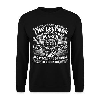 March 2010 Anniversary 2010 March Best Year - Unisex Sweatshirt - black - Front - Alina (178cm) & Michal (187cm)