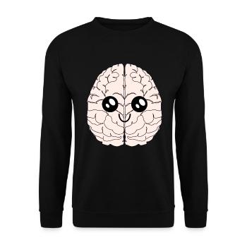 Gehirn Autismus Asperger Kavaii Intelligenz - Unisex Pullover - Schwarz - Vorne - Alina (178cm) & Michal (187cm)
