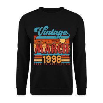 March 1998, March 1998 Vintage Anniversary Gift. - Unisex Sweatshirt - black - Front - Alina (178cm) & Michal (187cm)