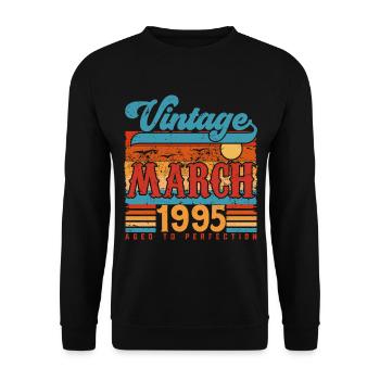 March 1995, March 1995 Vintage Anniversary Gift. - Unisex Sweatshirt - black - Front - Alina (178cm) & Michal (187cm)
