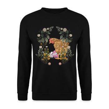 Pâques, Oeufs De Pâques, Poule, Poulet, Rural, Nature, Oeufs - Sweat-shirt Unisexe - noir - Devant - Alina (178cm) & Michal (187cm)