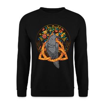 Forest Animals Bird Raven Crow Nature Crow Dark - Unisex Sweatshirt - black - Front - Alina (178cm) & Michal (187cm)