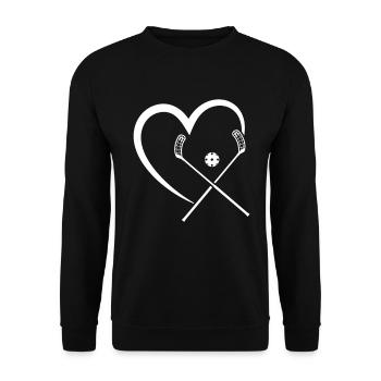 Floorball Heart Floorball Player Floorball - Unisex Pullover - Schwarz - Vorne - Alina (178cm) & Michal (187cm)