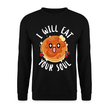 Pancake Lover Kids I Will Eat Your - Unisex Sweatshirt - black - Front - Alina (178cm) & Michal (187cm)