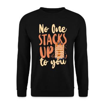 Pancake Lover Kids Valentines Day - Unisex Pullover - Schwarz - Vorne - Alina (178cm) & Michal (187cm)