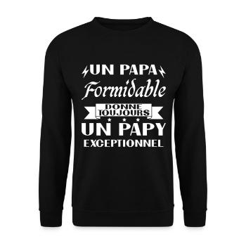 Terrific Dad Gives an Exceptional Grandpa - Unisex Sweatshirt - black - Front - Alina (178cm) & Michal (187cm)