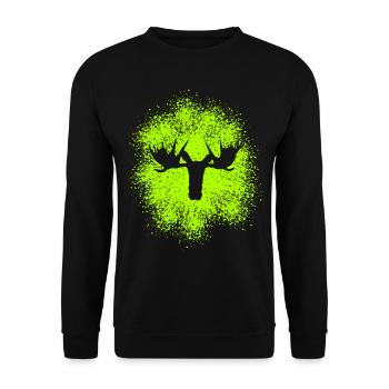 Majestic moose head for outdoor fans and hunters - Unisex Sweatshirt - black - Front - Alina (178cm) & Michal (187cm)