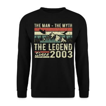 Retro 2003 Vintage - Cadeau D’anniversaire 2003 - Sweat-shirt Unisexe - noir - Devant - Alina (178cm) & Michal (187cm)