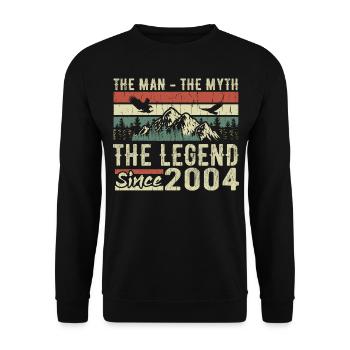 Retro 2004 Vintage - Cadeau D’anniversaire 2004 - Sweat-shirt Unisexe - noir - Devant - Alina (178cm) & Michal (187cm)