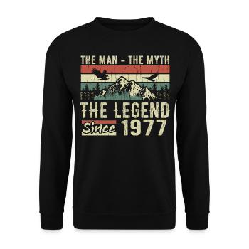 Retro 1977 Vintage - Cadeau D’anniversaire 1977 - Sweat-shirt Unisexe - noir - Devant - Alina (178cm) & Michal (187cm)