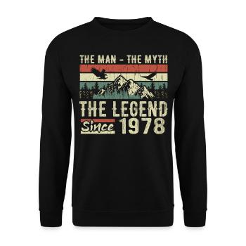 Retro 1978 Vintage - 1978 Birthday Gift - Unisex Sweatshirt - black - Front - Alina (178cm) & Michal (187cm)