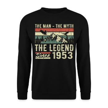 Retro 1953 Vintage - 1953 Geburtstagsgeschenk - Unisex Pullover - Schwarz - Vorne - Alina (178cm) & Michal (187cm)