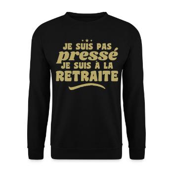 I'm Not in a Hurry I'm Retired - Unisex Sweatshirt - black - Front - Alina (178cm) & Michal (187cm)