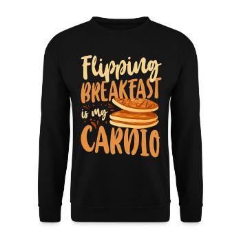 Pancake Lover Kids Flipping - Unisex Sweatshirt - black - Front - Alina (178cm) & Michal (187cm)
