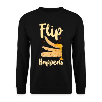 Pancake Lover Kids Pun Flip - Unisex Sweatshirt - black - Front - Alina (178cm) & Michal (187cm)